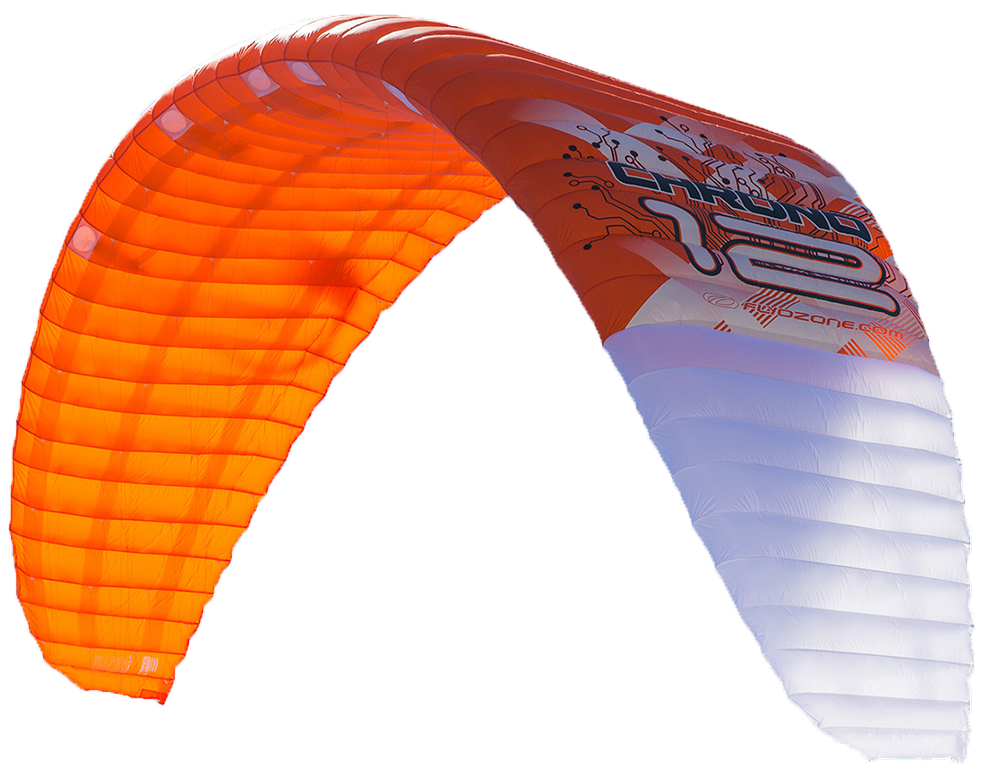 George Ivan Pare of True Progression Kiteboarding's 2014 12m Ozone Chrono Orange